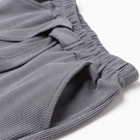 Pants for girls, gray color, height 122 cm-6