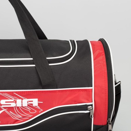 Sports bag with lightning, 3 outer pockets, black/red color-3