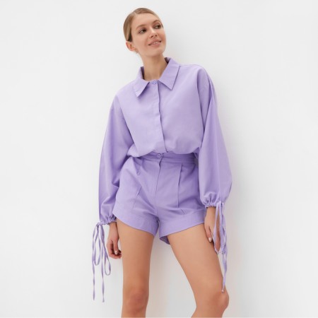 Female set (blouse, shorts) minku: casual collection lilac color, size 44