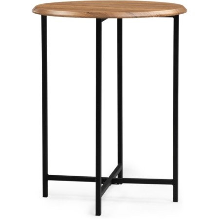 Coffee table Grace Metal, oak woth/black 48x48x61 cm-1