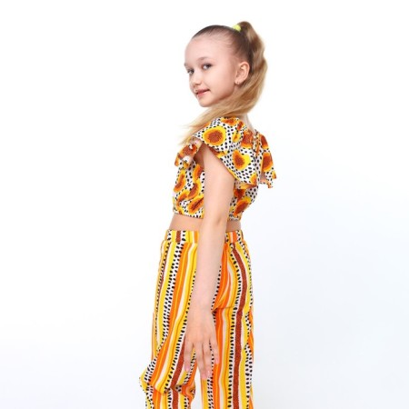 Kit for girls, white/orange color, height 116 cm-5