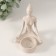 Polystone candlestick for 1 candle "Girl. Lotus Poster" White in specking 8.3x8.5x11.7 cm