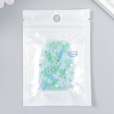 Glass glass 6/0 "cube. Translucent. Direct-blue" 10 g-2