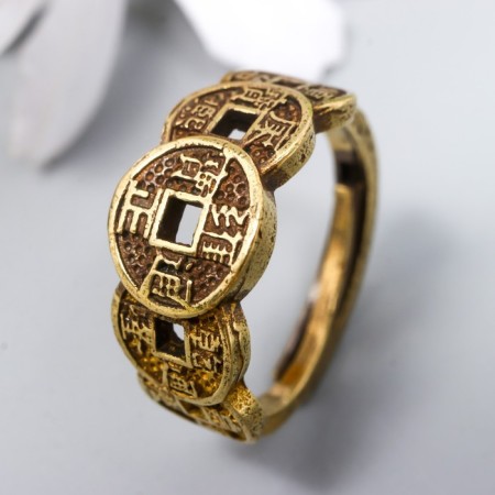 Souvenir brass "Cash ring - five emperors" 2.1x2.1 cm