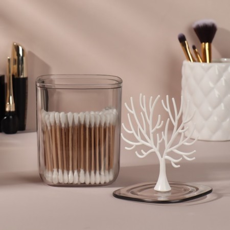 Organizer for storage "Wood", with a lid, 9 × 10.8/20 cm, in a cardboard box, the color is transparent/white-3