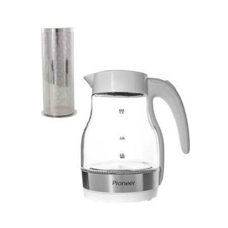 Electric kettle Pioneer KE802G, glass, 2200 watts, 1.7 l, white-3