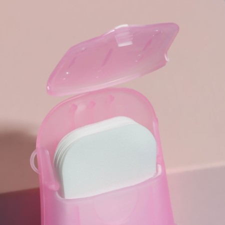 Leaf soap, in plates, 18 (± 2) pcs, in case, pink color-4