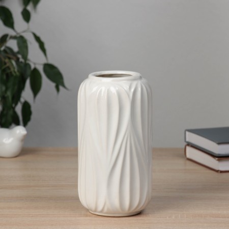 VAZA Ceramics Table "Liam" D-6CM, H-20X10 cm, white