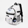 School backpack from textiles, 6 pockets, wallet, white color