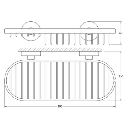 Red-cutting shelf with a soapbone 31 cm, chrome-1