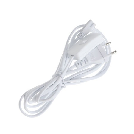 The wire for connecting the Uniel Uli-p*, 3 m, IP 40, 2 contacts, with a button, white