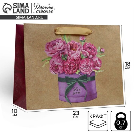 Package Gift Craft horizontal, packaging, “For You”, MS 23 x 18 x 10 cm