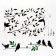 Wall clock, series: pendulum, "birds on the twigs", smooth move, 74 x 52 cm