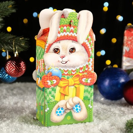 Gift box "New Year Hare", 14.3 x 7.6 x 27.7 cm