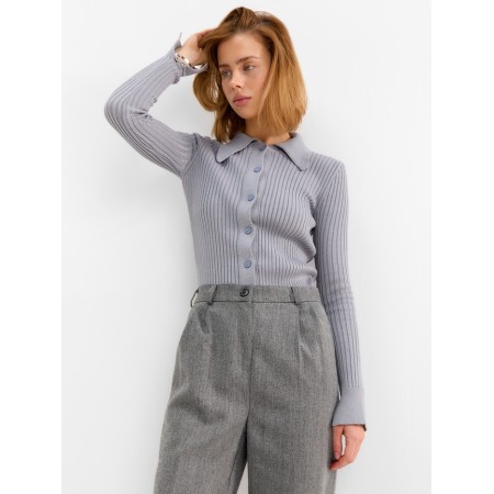 Women's pants with pincines minku: Modern Classic color dark gray, river 48-3