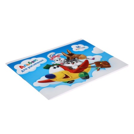 Album for drawing A5, 16 sheets on the paper clip "Check Fun", paper cover, block 100 g/m²-3