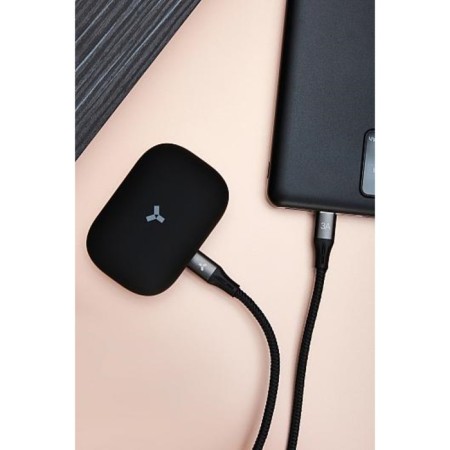 Cable Accesstyle CC30-F100M, Type-C- Type-C, 3A, 1M, nylon braid, fast charging, black-3