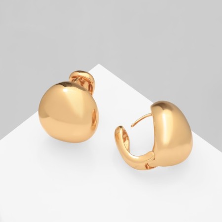 Earrings Metal "Accord" hemisphere, gloss, color gold-1