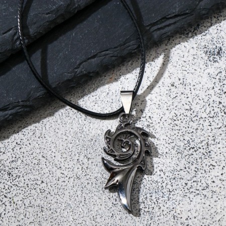 Unisex "Dragon" Flame, gray color on a black lace, 44 cm-1
