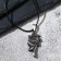 Unisex "Dragon" Flame, gray color on a black lace, 44 cm