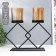 Climber Metal, glass for 2 candles "phlox" D-5 cm, black 8.5x21x23 cm