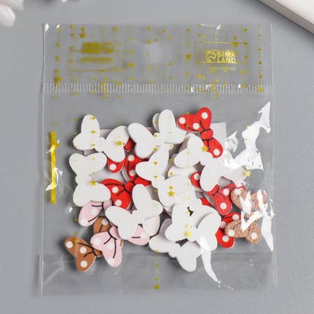 Decor tree for creativity "bow in peas" set of 25 pcs mix 1.2x1.6 cm-2