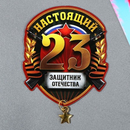 Магнит с доп. элементом «Защитник отечества», 6 х 8 см-3