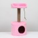 House for cats with a claw, with a sunbed, round, 35 x 35 x 70 cm, pink