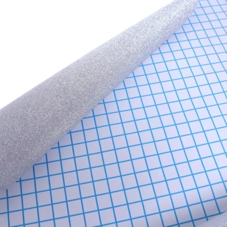 Film self -adhesive color dyvente, 0.45 x 1 m, 100 μm, silver with sparkles-4