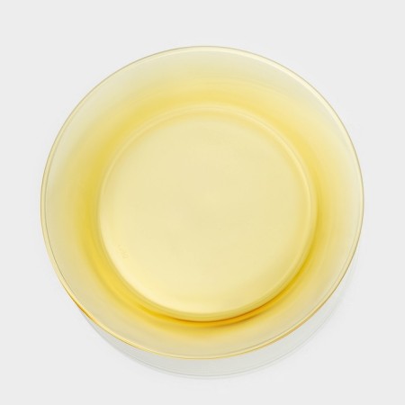 Service Glass Table "Dym", 6 items: 2 broths 450 ml, 2 plates 500 ml, 2 plates d = 23cm, yellow color-4