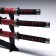 Suv. Product Katana 3V1 on a stand, scabbard fabric, dragons gold on red 47/70/89cm