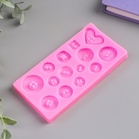 Mold Silicon "Button" 14 items 1x11.5x5.8 cm-1