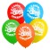 Airy ball "Happy Birthday!", 12 inch, latex, 25 pieces, blue tractor