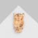 Owl brooch, black and white color in gold
