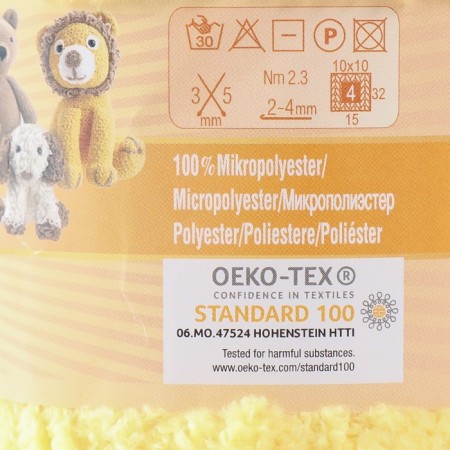 Yarn "Softy" 100% micropoliester 115m/50g (187 lemon)-3