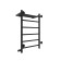 Water towel "Sanprise" Aurora P6, 400x700 mm, with a shelf, right, black matte