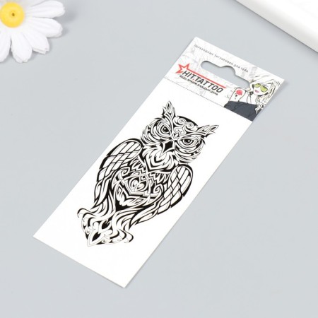 Tattoo on the body "Owl" 5.6x12 cm-1