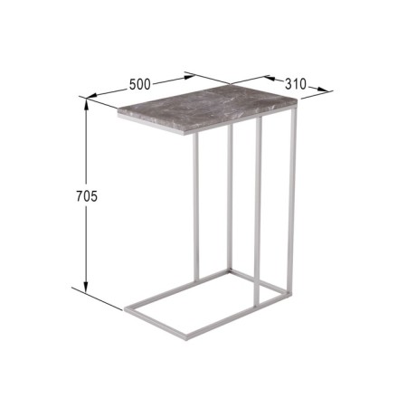 Table Nama, 500x310x705, gray marble/chrome-1