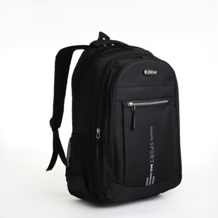 Youth backpack from textiles on lightning, 4 pockets, black/gray color-2