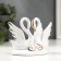 Souvenir ceramics "Two white swan with hearts" with gold 13 cm