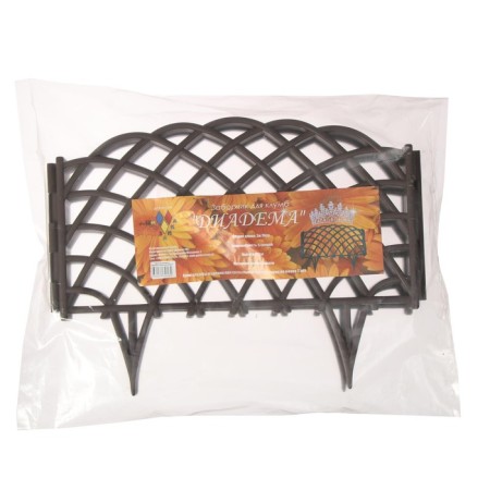 Decorative fence, 34 × 270 cm, 6 sections, plastic, brown, “diadem”-10