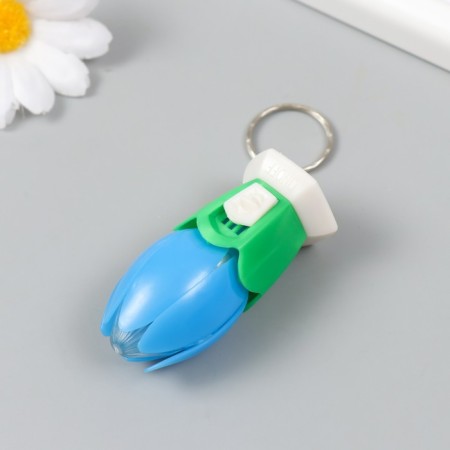 Flashlight light on the ring "blossomed flower" shines mix 3x3x6 cm-2