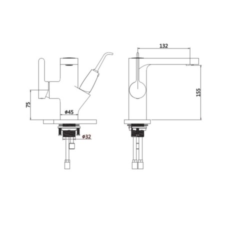 Bronze de Luxe 10188B sink mixer, single -leaf, irrigator, brass, black-7