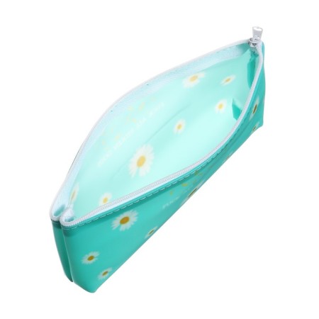 School Penal on the zipper "Chamomile", turquoise-3