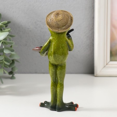 Souvenir Polystone Lac "Frog - Artist" 16.5x7x5.5 cm-2