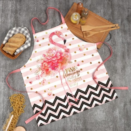 Apron Ethel "Pink Flamingo" 60x65 cm, 100% cotton, sarzha 190 g/m2-4