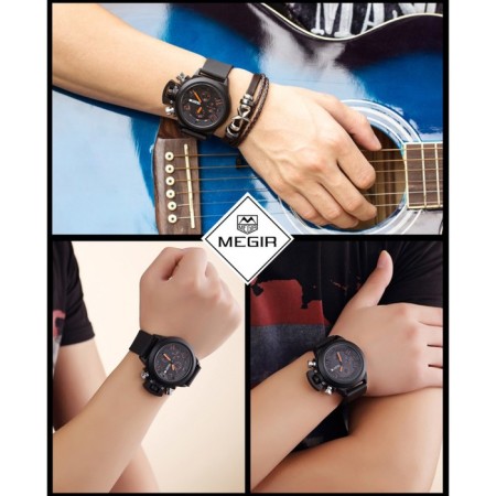 Men's watch, D-3.7 cm, with chronograph, 3 atm, luminous-3