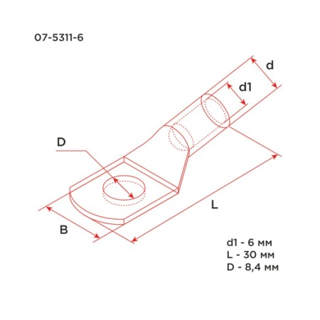 Tip of copper puddled tml -r 16–8 (16mm² - Ø8mm) (in package 100 pcs.) Rexant-2