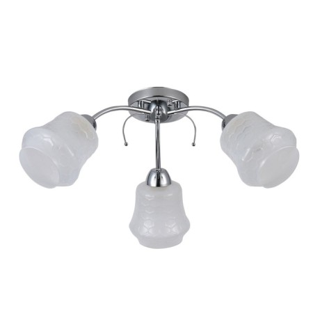 Lamp Ceiling Economy light 12171/3CR WT, 3x40W, E27, 22x57x57 cm, color chromium