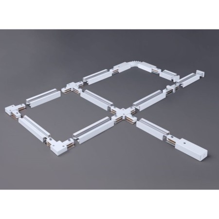 Connector X-shaped for the tire pipeline Elektrostandard, Track Rail Wh Surface, 106x106x17 mm, white color-1